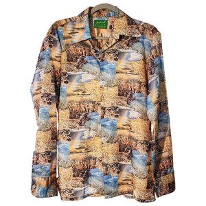 Arrow Men's Multi-Color Scenic Print Button-Down Shirt